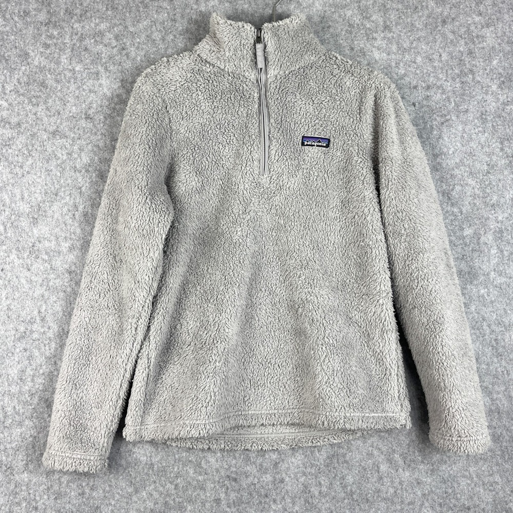 Patagonia Los Gatos Fleece Jacket Womens‎ Medium Gray 1/4 Zip Pullover Cozy Warm